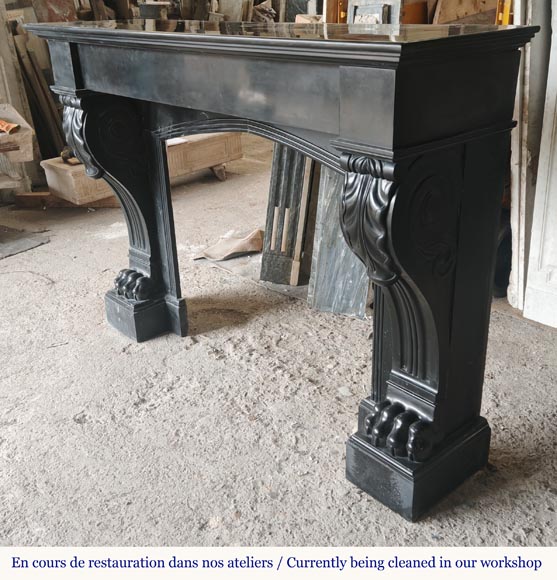 Lion paw mantel in fine black marble Lion paw mantel in fine black marble-6