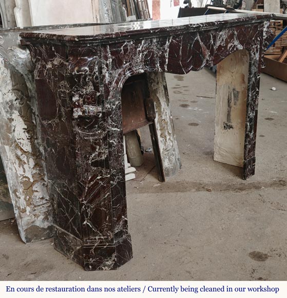 LXV style mantel carved in Levento marble LXV style mantel carved in Levento marble-2