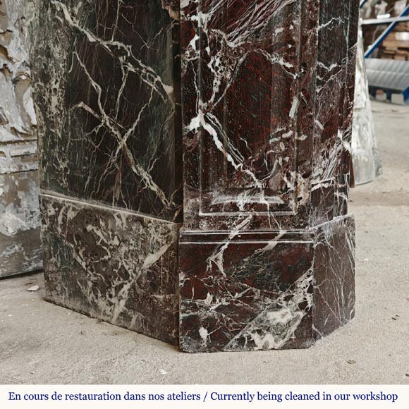 LXV style mantel carved in Levento marble LXV style mantel carved in Levento marble-5