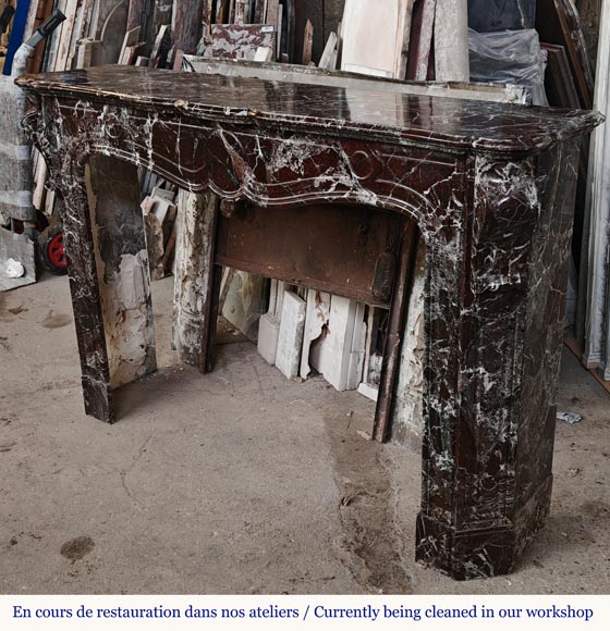 LXV style mantel carved in Levento marble LXV style mantel carved in Levento marble-6