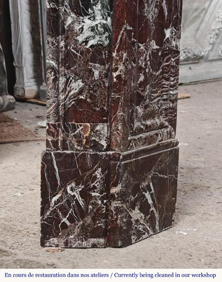 LXV style mantel carved in Levento marble LXV style mantel carved in Levento marble-8