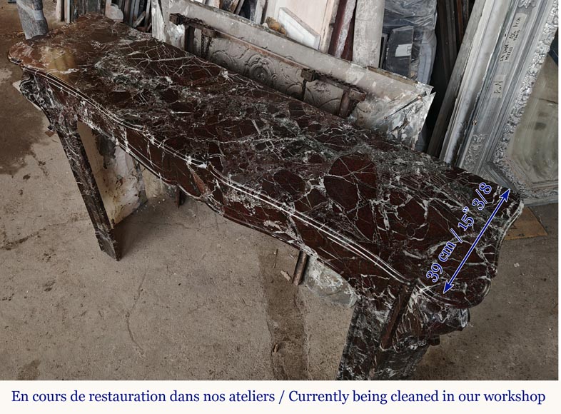 LXV style mantel carved in Levento marble LXV style mantel carved in Levento marble-10