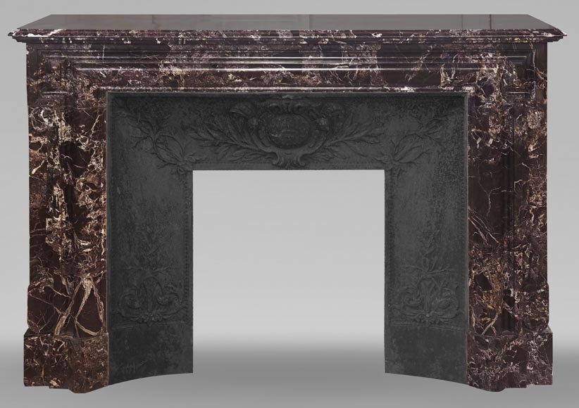 Louis XIV style fireplace with boudin in Levanto marble Louis XIV style fireplace with boudin in Levanto marble-0