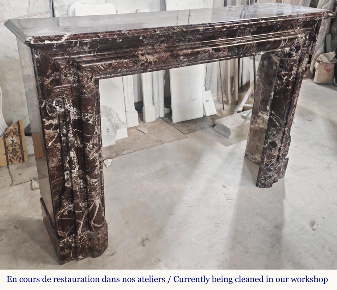 Louis XIV style fireplace with boudin in Levanto marble Louis XIV style fireplace with boudin in Levanto marble-1