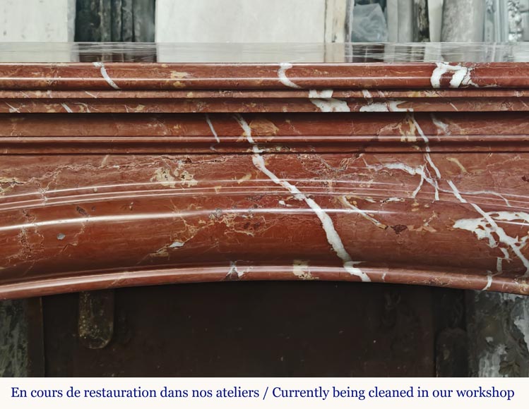 Louis XIV style red marble mantel Louis XIV style red marble mantel-1