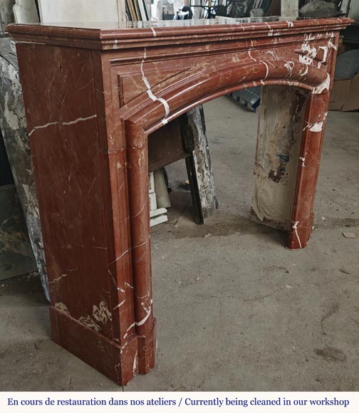 Louis XIV style red marble mantel Louis XIV style red marble mantel-2