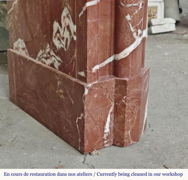 Louis XIV style red marble mantel Louis XIV style red marble mantel-4