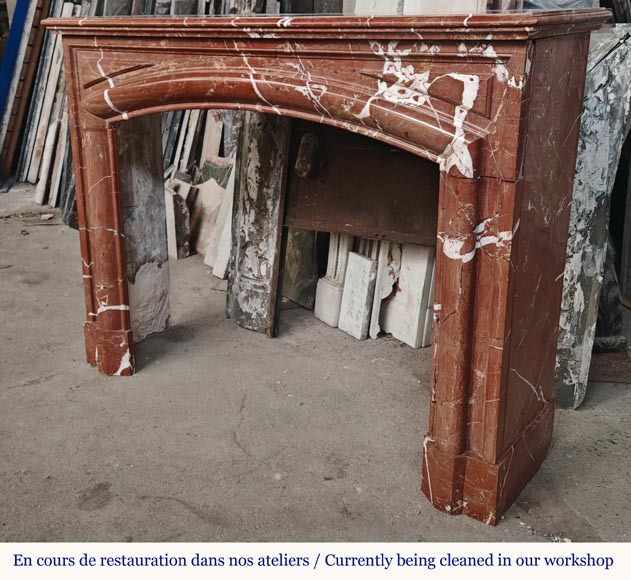 Louis XIV style red marble mantel Louis XIV style red marble mantel-5