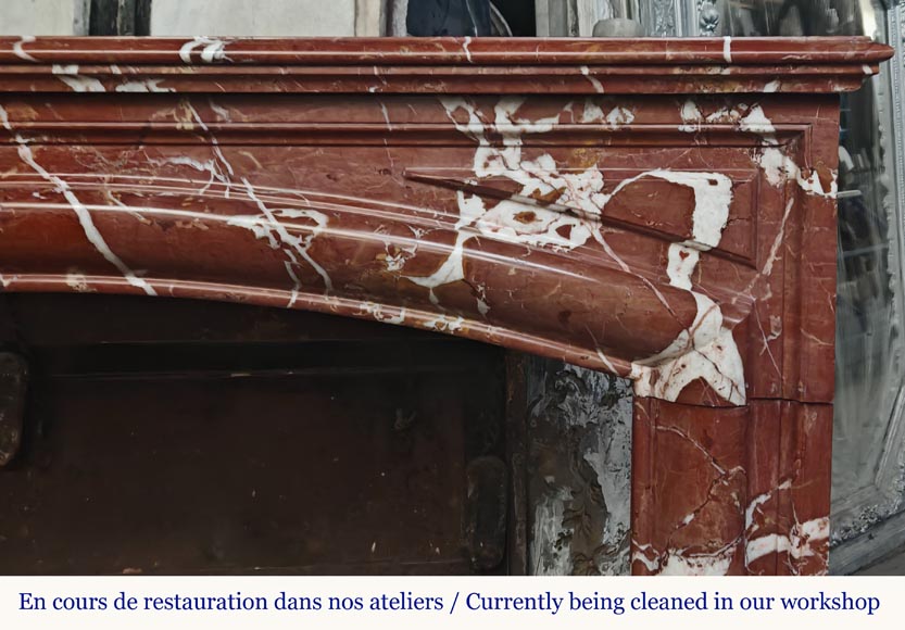 Louis XIV style red marble mantel Louis XIV style red marble mantel-6