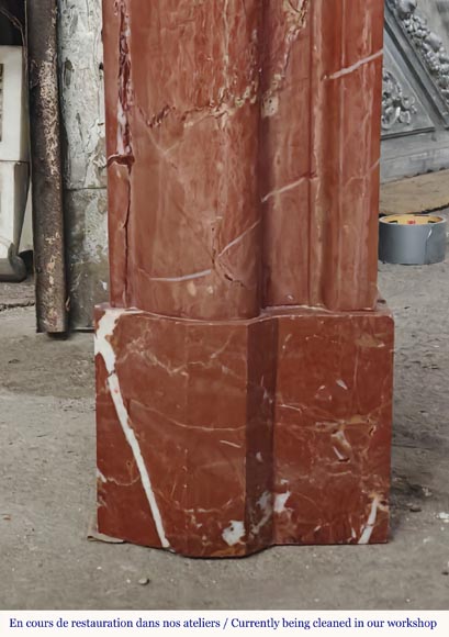 Louis XIV style red marble mantel Louis XIV style red marble mantel-7