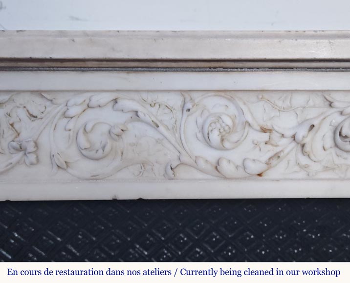 Louis XVI style mantel with Ionic half-columns in statuary marble Louis XVI style mantel with Ionic half-columns in statuary marble-3
