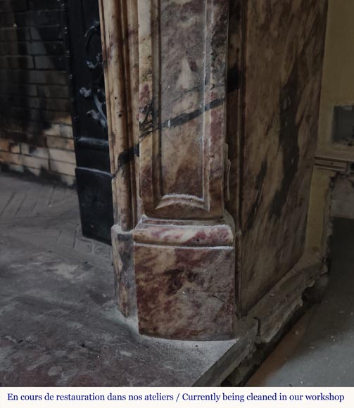 Louis XV style mantel in pink marble Louis XV style mantel in pink marble-9