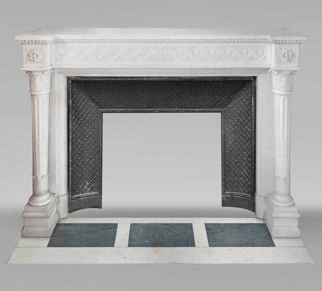 Large Louis XVI-style mantel with Corinthian columns Large Louis XVI-style mantel with Corinthian columns-0