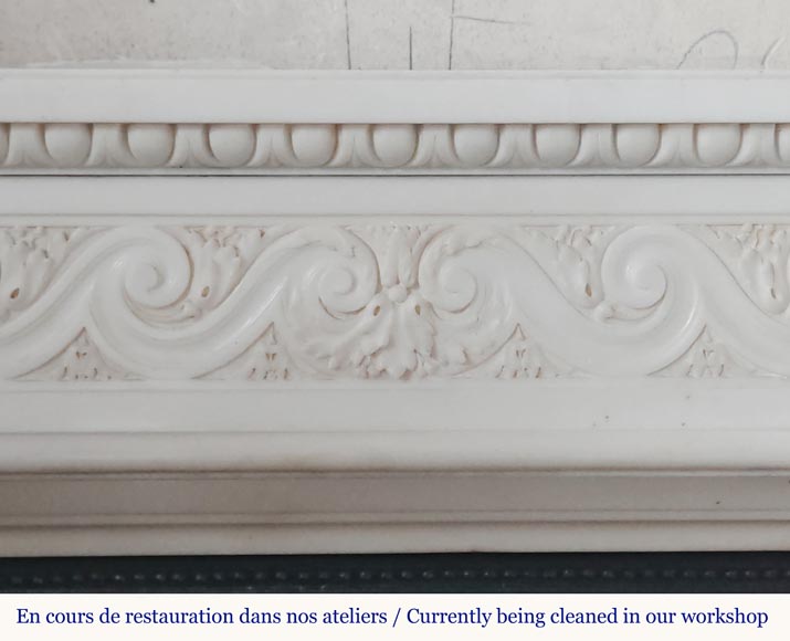 Large Louis XVI-style mantel with Corinthian columns Large Louis XVI-style mantel with Corinthian columns-1