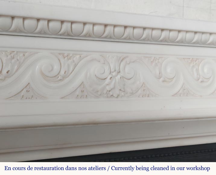 Large Louis XVI-style mantel with Corinthian columns Large Louis XVI-style mantel with Corinthian columns-2