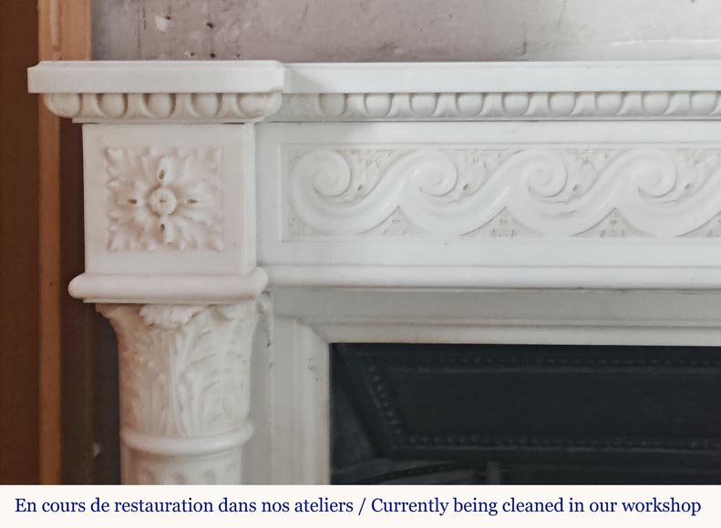 Large Louis XVI-style mantel with Corinthian columns Large Louis XVI-style mantel with Corinthian columns-3