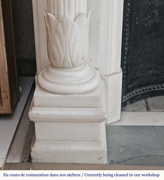 Large Louis XVI-style mantel with Corinthian columns Large Louis XVI-style mantel with Corinthian columns-6