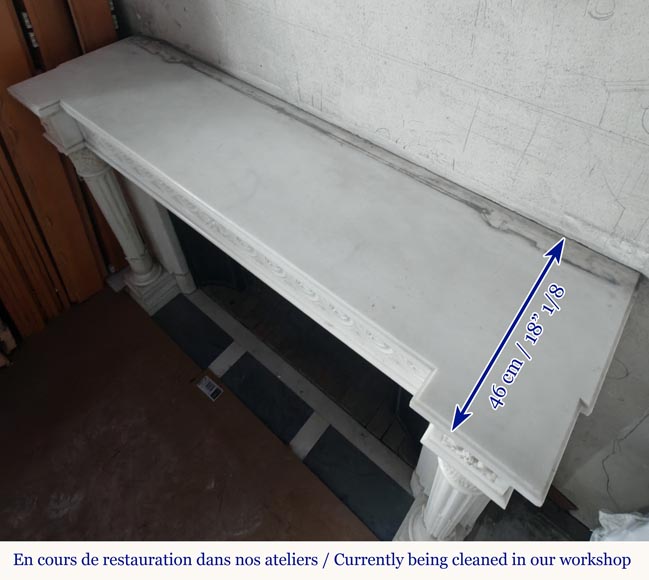 Large Louis XVI-style mantel with Corinthian columns Large Louis XVI-style mantel with Corinthian columns-14