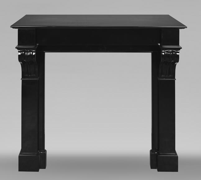 Napoleon III style fireplace with modillions, in fine black Belgian marble Napoleon III style fireplace with modillions, in fine black Belgian marble-0