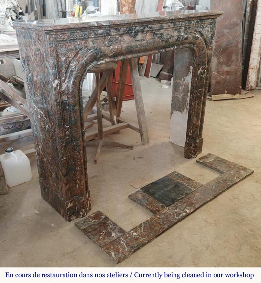 Louis XIV style boudin fireplace in Jourdan wood Louis XIV style boudin fireplace in Jourdan wood-2