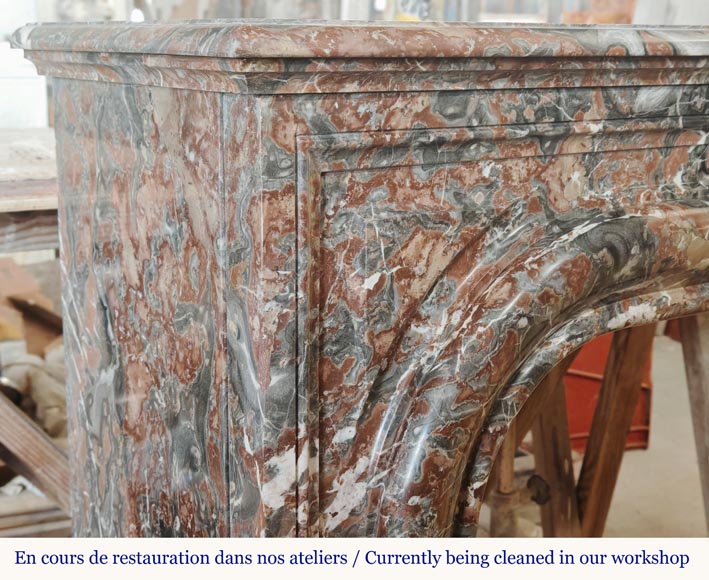 Louis XIV style boudin fireplace in Jourdan wood Louis XIV style boudin fireplace in Jourdan wood-3