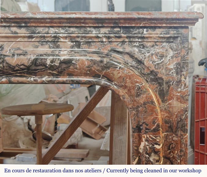 Louis XIV style boudin fireplace in Jourdan wood Louis XIV style boudin fireplace in Jourdan wood-6