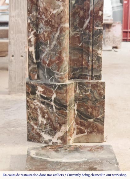 Louis XIV style boudin fireplace in Jourdan wood Louis XIV style boudin fireplace in Jourdan wood-7