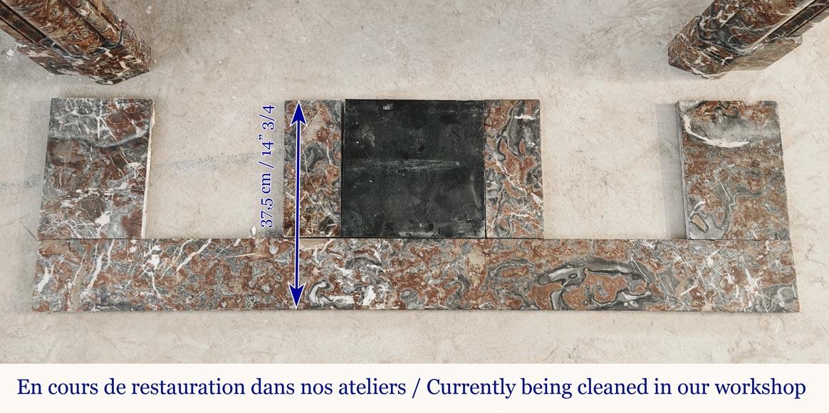 Louis XIV style boudin fireplace in Jourdan wood Louis XIV style boudin fireplace in Jourdan wood-8