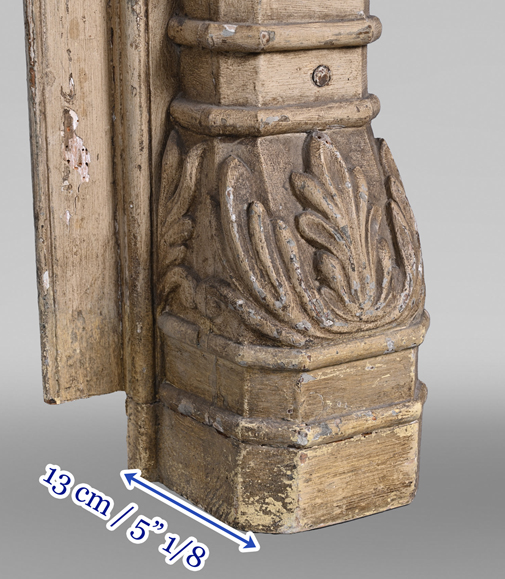 Carved wooden fireplace with putti decoration – Late 18th century Carved wooden fireplace with putti decoration – Late 18th century-12