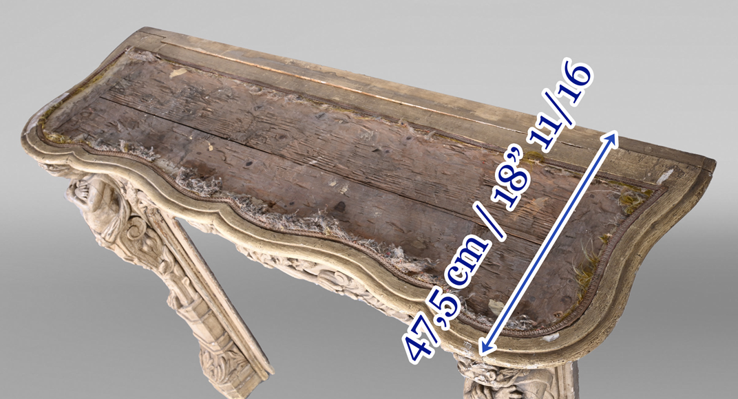 Carved wooden fireplace with putti decoration – Late 18th century Carved wooden fireplace with putti decoration – Late 18th century-13