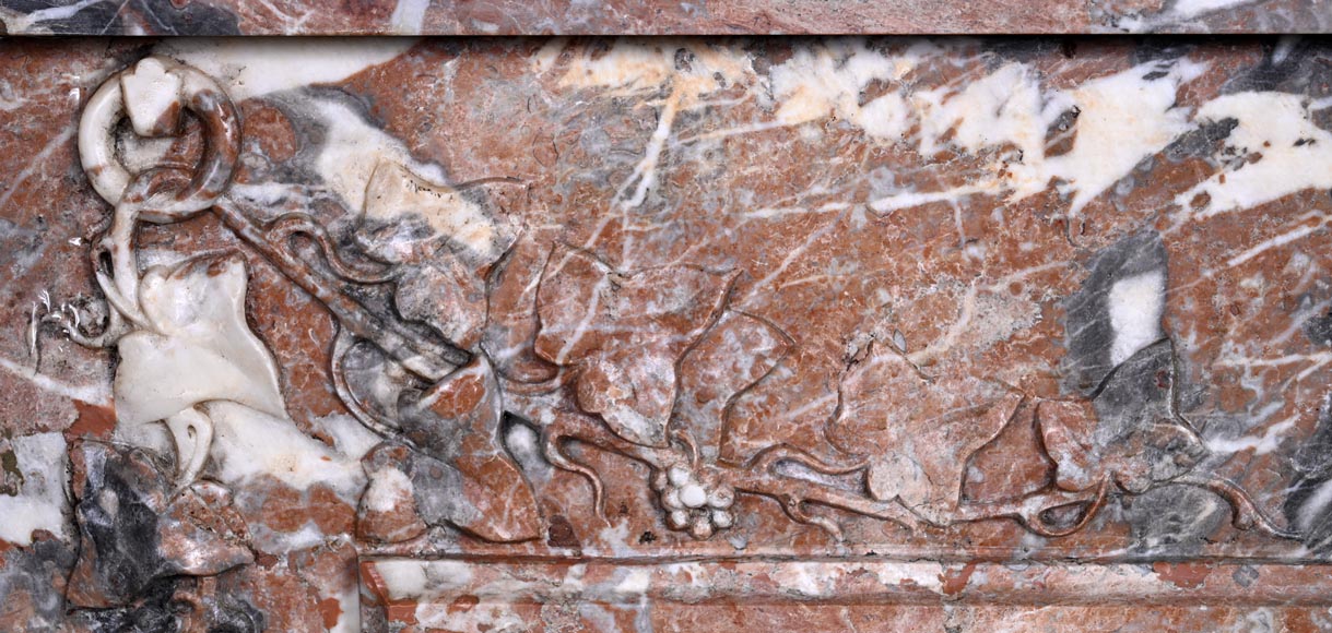 Louis XVI style fireplace in Rouge de Rance marble, 19th century Louis XVI style fireplace in Rouge de Rance marble, 19th century-4