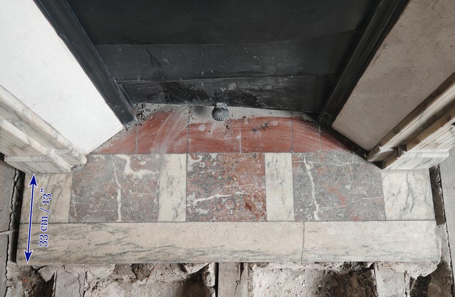 Louis XVI style fireplace with bronze decoration in Arabescato marble Louis XVI style fireplace with bronze decoration in Arabescato marble-8