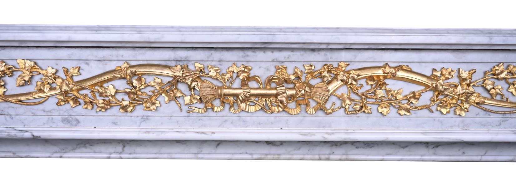 Louis XVI Fireplace in White Marble and Gilt Bronze Louis XVI Fireplace in White Marble and Gilt Bronze-1