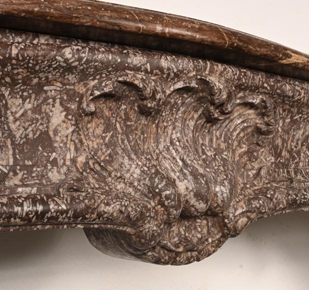 Louis XV period fireplace decorated with an asymmetrical palmette in a variation of Royal Red marble-3