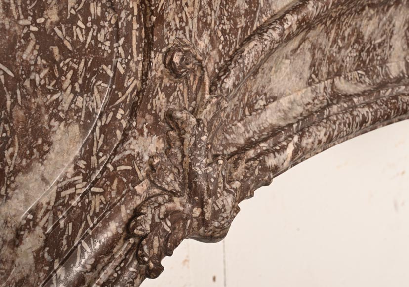 Louis XV period fireplace decorated with an asymmetrical palmette in a variation of Royal Red marble-4