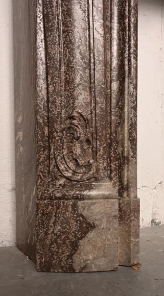 Louis XV period fireplace decorated with an asymmetrical palmette in a variation of Royal Red marble-9