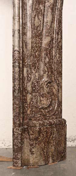Louis XV period fireplace decorated with an asymmetrical palmette in a variation of Royal Red marble-13