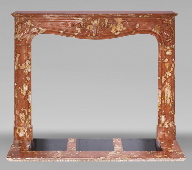 Jules CANTINI (attributed to), Regency style fireplace with palmette and scroll, in Vitrolles red Jules CANTINI (attributed to), Regency style fireplace with palmette and scroll, in Vitrolles red -0