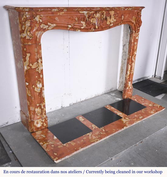 Jules CANTINI (attributed to), Regency style fireplace with palmette and scroll, in Vitrolles red Jules CANTINI (attributed to), Regency style fireplace with palmette and scroll, in Vitrolles red -5