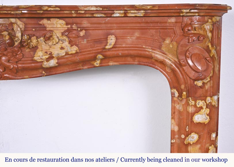Jules CANTINI (attributed to), Regency style fireplace with palmette and scroll, in Vitrolles red Jules CANTINI (attributed to), Regency style fireplace with palmette and scroll, in Vitrolles red -10