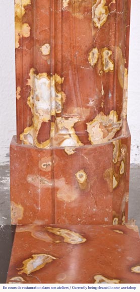 Jules CANTINI (attributed to), Regency style fireplace with palmette and scroll, in Vitrolles red Jules CANTINI (attributed to), Regency style fireplace with palmette and scroll, in Vitrolles red -11