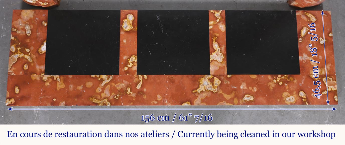 Jules CANTINI (attributed to), Regency style fireplace with palmette and scroll, in Vitrolles red Jules CANTINI (attributed to), Regency style fireplace with palmette and scroll, in Vitrolles red -12