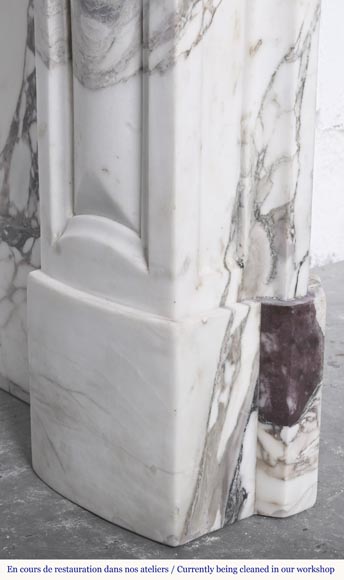 Louis XV style fireplace in purple breccia, decorated with a shell Louis XV style fireplace in purple breccia, decorated with a shell-7