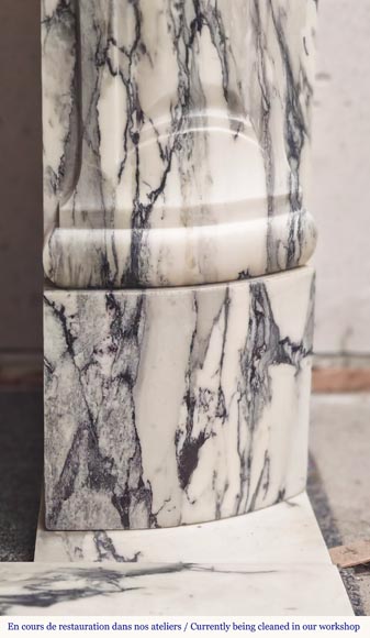 Louis XV style fireplace decorated with a large shell, in Paonazzo marble Louis XV style fireplace decorated with a large shell, in Paonazzo marble-8