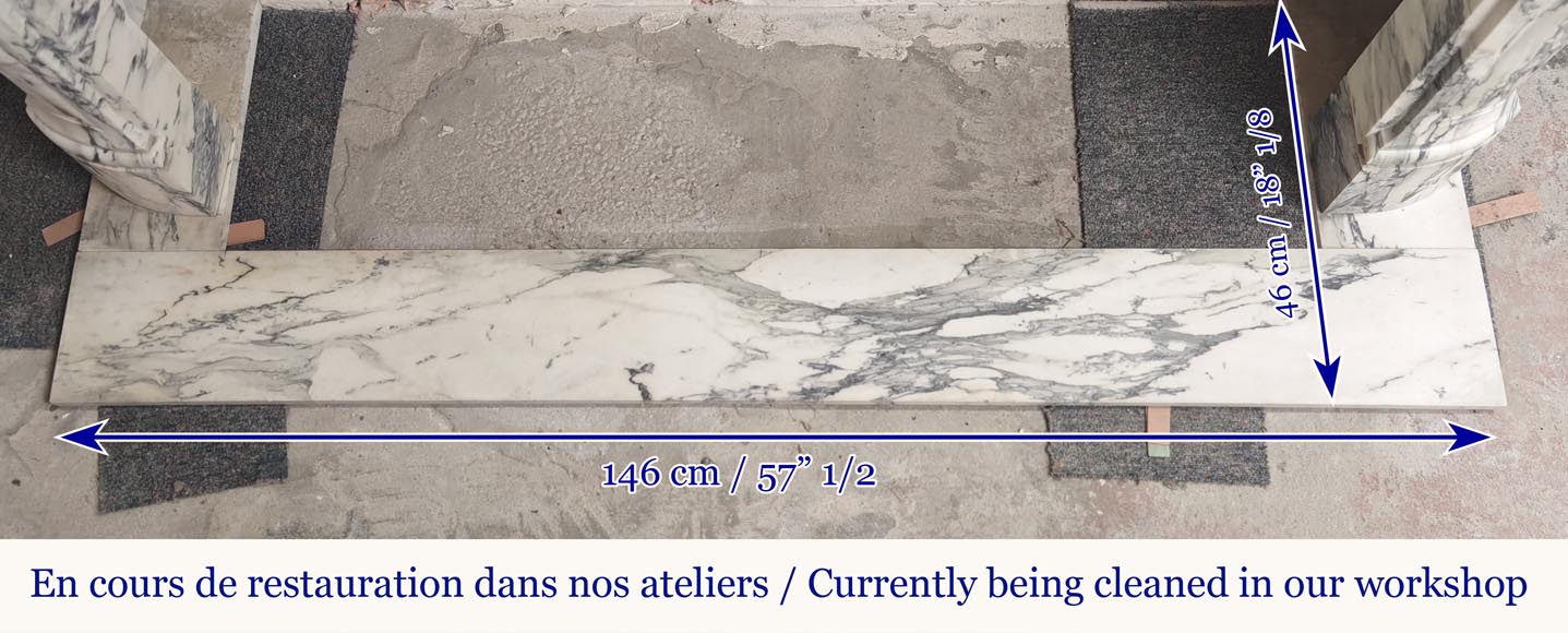 Louis XV style fireplace decorated with a large shell, in Paonazzo marble Louis XV style fireplace decorated with a large shell, in Paonazzo marble-9