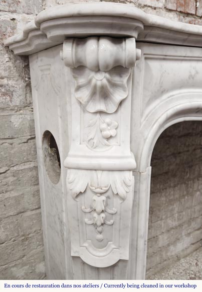 Louis XV style fireplace in finely carved Carrara marble-5