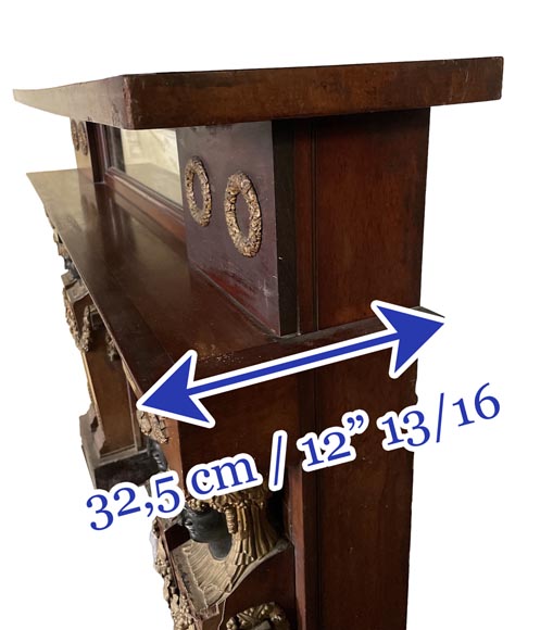 Empire Period Walnut Fireplace with Caryatids Empire Period Walnut Fireplace with Caryatids-4