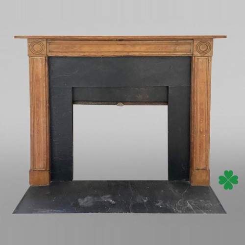 Louis XVI-Style Fireplace in Pine and Slate