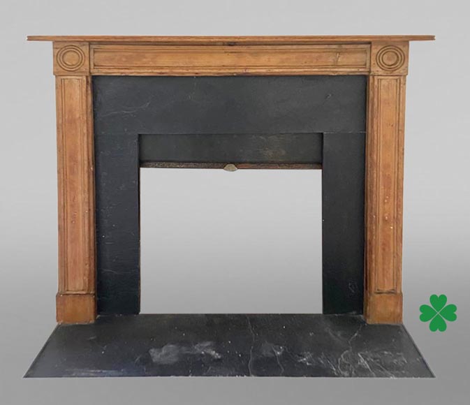 Louis XVI-Style Fireplace in Pine and Slate-0