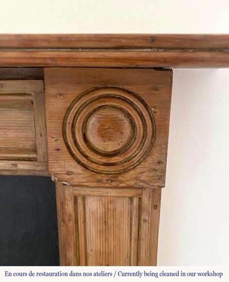 Louis XVI-Style Fireplace in Pine and Slate-1